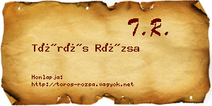 Törös Rózsa névjegykártya